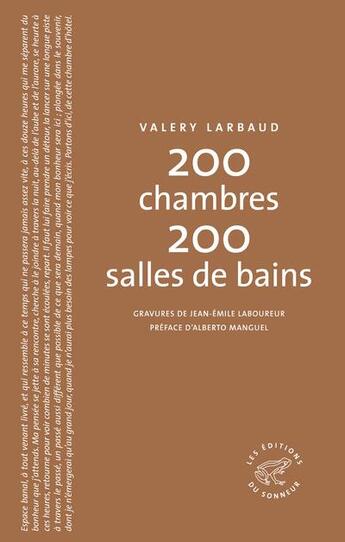 Couverture du livre « 200 chambres 200 salles de bains » de Valery Larbaud aux éditions Editions Du Sonneur