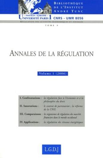 Couverture du livre « Annales de la régulation t.1 (édition 2006) » de  aux éditions Lgdj