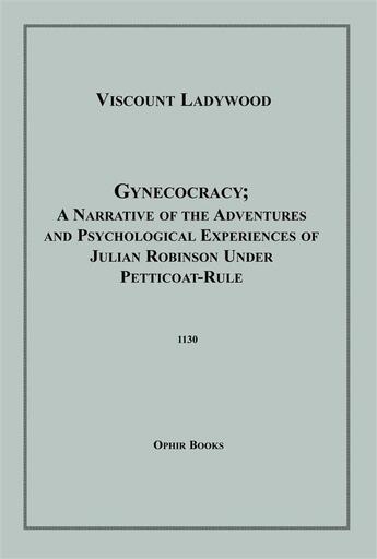 Couverture du livre « Gynecocracy » de Viscount Ladywood aux éditions Epagine