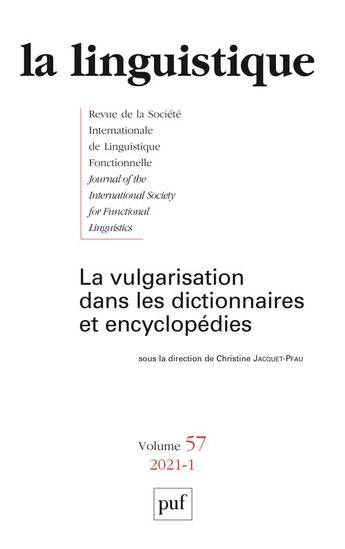 Couverture du livre « La linguistique 2021, vol. 57(1) » de  aux éditions Puf