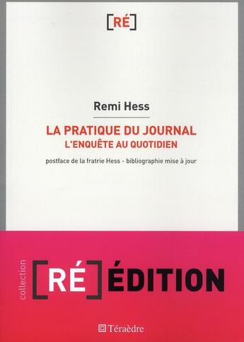 Couverture du livre « La pratique du journal » de Hess/Remi aux éditions Teraedre