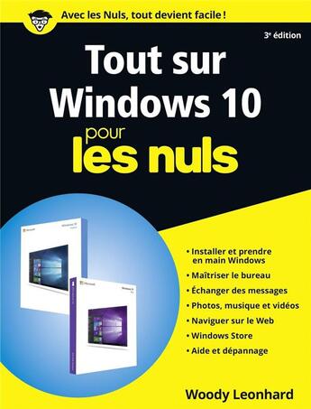 Couverture du livre « Tout sur Windows 10 pour les nuls (3e édition) » de Woody Leonhard aux éditions First Interactive