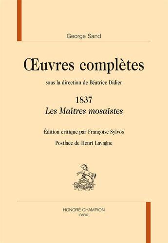 Couverture du livre « Les maîtres mosaïstes » de  aux éditions Honore Champion