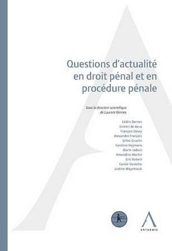 Couverture du livre « Questions d'actualité en droit pénal et en procédure pénale » de  aux éditions Anthemis