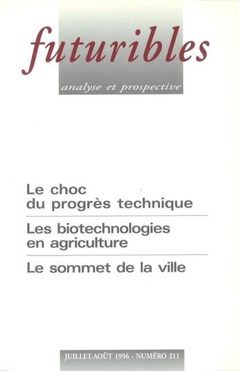 Couverture du livre « Futuribles N.211 » de Futuribles aux éditions Futuribles