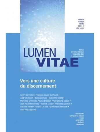 Couverture du livre « Vers une culture du discernement » de  aux éditions Lumen Vitae