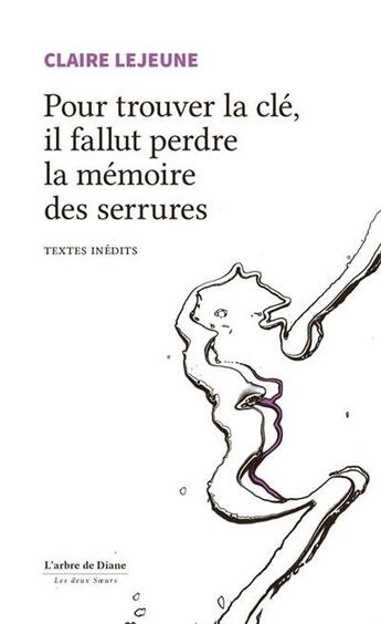 Couverture du livre « Pour trouver la clé, il fallut perdre la mémoire des serrures » de Claire Lejeune aux éditions L'arbre De Diane