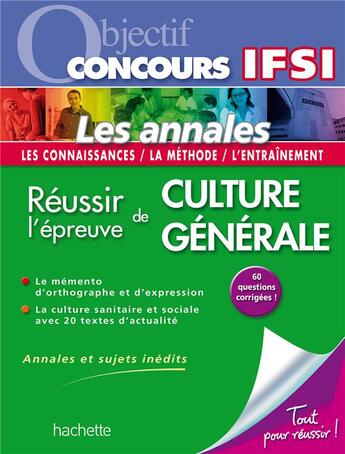 Couverture du livre « Objectif concours ; les tests d'aptitude au concours ifsi ; les fiches » de  aux éditions Hachette Education