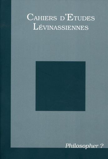 Couverture du livre « Philosopher ? » de  aux éditions Verdier