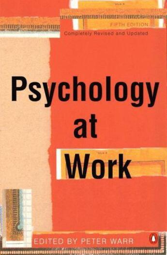 Couverture du livre « Psychology At Work » de Warr Peter (Ed) aux éditions Adult Pbs