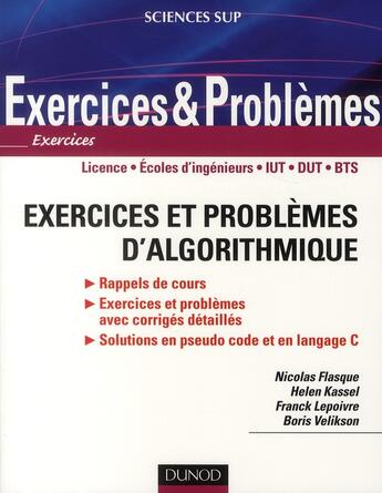 Couverture du livre « Exercices et problèmes d'algorithmique » de Nicolas Flasque aux éditions Dunod