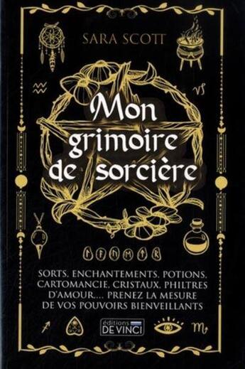 Couverture du livre « Mon grimoire de sorcière » de Sara Scott aux éditions De Vinci