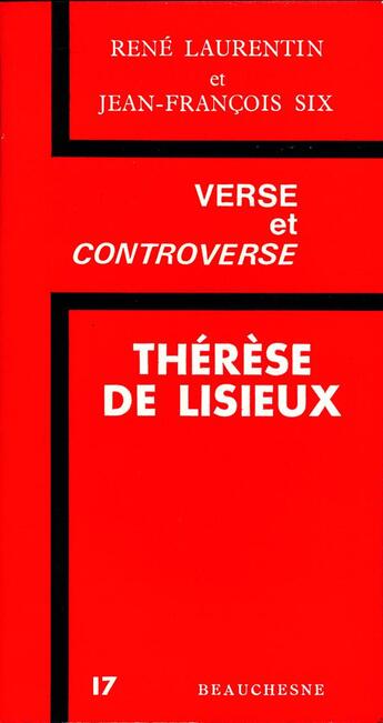 Couverture du livre « Thérèse de Lisieux » de Six Jean-FranÇois et Laurentin Rene aux éditions Beauchesne