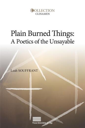 Couverture du livre « Plain burned things - a poetics of the unsayable » de Souffrant Leah aux éditions Pulg