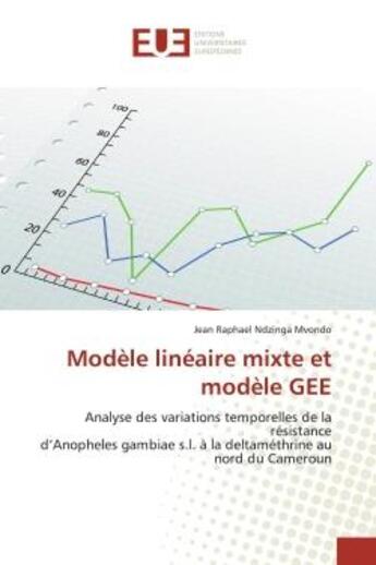 Couverture du livre « Modèle linéaire mixte et modèle GEE : Analyse des variations temporelles de la résistance d'Anopheles gambiae s.l. à la deltaméthrine au » de Jean Raphael Ndzinga Mvondo aux éditions Editions Universitaires Europeennes