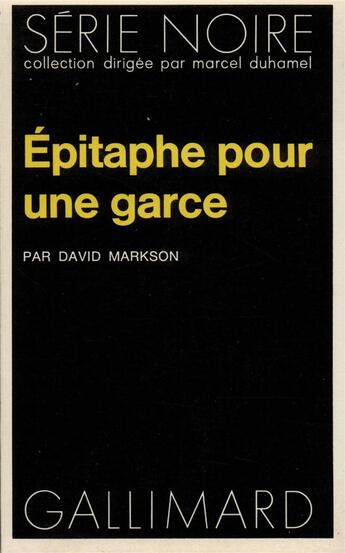 Couverture du livre « Épitaphe pour une garce » de David Markson aux éditions Gallimard