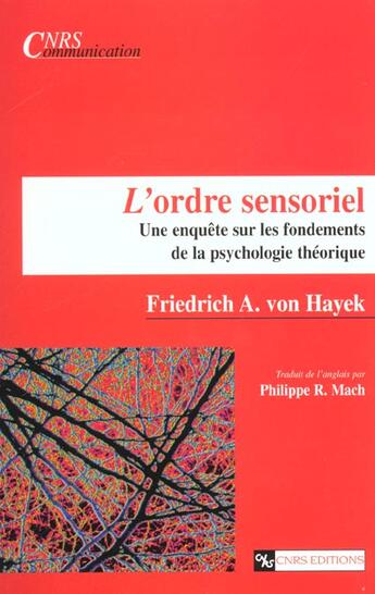 Couverture du livre « Ordre sensoriel » de  aux éditions Cnrs