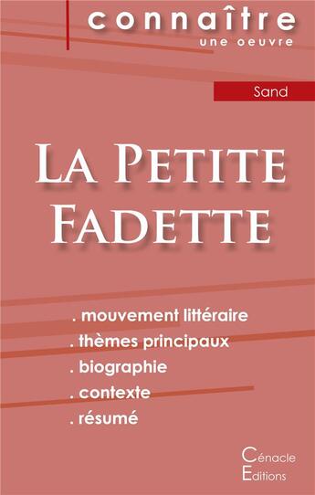 Couverture du livre « La petite fadette, de George Sand » de  aux éditions Editions Du Cenacle