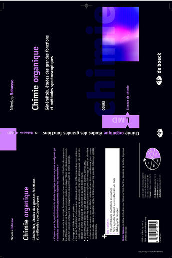 Couverture du livre « Chimie organique t.1 ; concepts et applications ; étude des grandes fonctions » de Rabasso aux éditions De Boeck