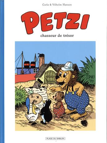 Couverture du livre « Petzi Tome 3 : Petzi chasseur de trésor » de Carla Hansen et Vilhelm Hansen aux éditions Paquet