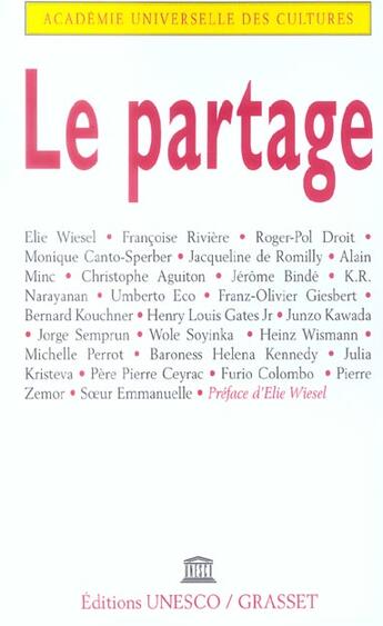 Couverture du livre « Le partage » de  aux éditions Grasset Et Fasquelle