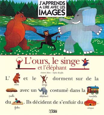 Couverture du livre « L'ours le singe et l'elephant » de  aux éditions Lito