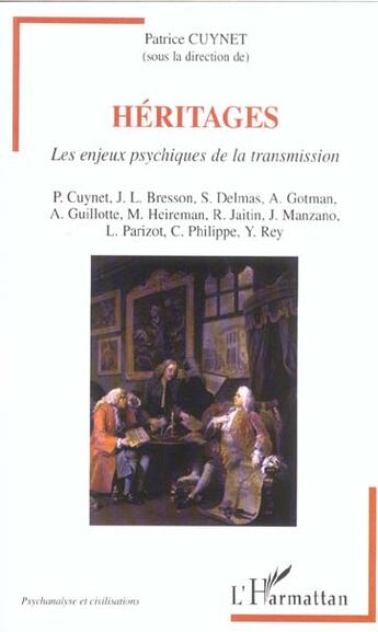 Couverture du livre « Héritages : Les enjeux psychiques de la transmission » de  aux éditions L'harmattan