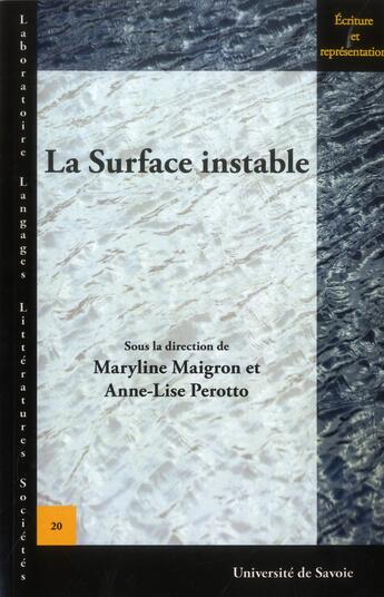 Couverture du livre « La Surface instable » de Maryline Maigron aux éditions Universite De Savoie