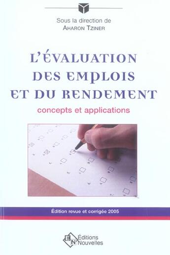 Couverture du livre « L'Evaluation Des Emplois Et Du Rendement » de Aharon Tziner aux éditions Asms