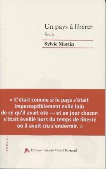 Couverture du livre « Un pays à libérer » de Sylvie Martin aux éditions Tiresias