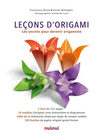 Couverture du livre « Leçons d'origami » de Vanda Battaglia et Francesco Decio aux éditions Nuinui