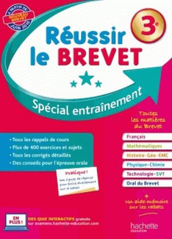 Couverture du livre « Reussir le brevet special entrainement » de Lisle Isabelle aux éditions Hachette Education