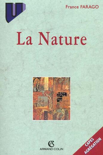 Couverture du livre « La nature » de France Farago aux éditions Armand Colin