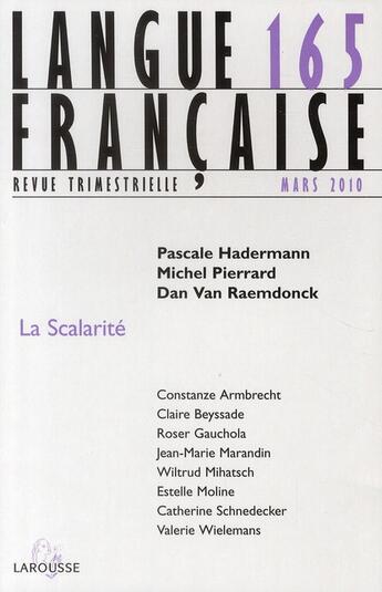 Couverture du livre « La scalarité » de  aux éditions Armand Colin