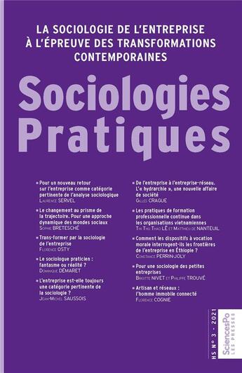 Couverture du livre « Sociologies pratiques hors-serie - la sociologie de l entrep » de  aux éditions Presses De Sciences Po