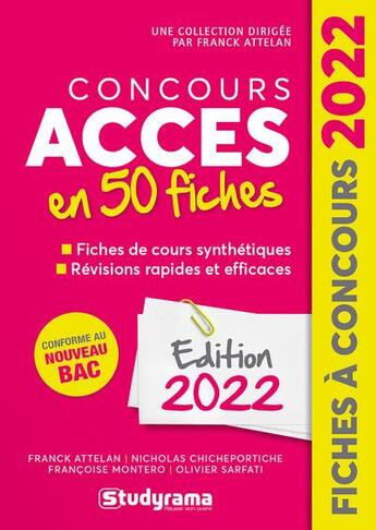 Couverture du livre « Concours ACCES en 50 fiches (édition 2022) » de  aux éditions Studyrama