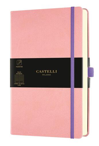 Couverture du livre « Carnet harris poche ligne rose » de Castelli aux éditions Castelli Milano