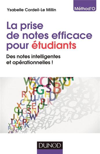 Couverture du livre « La prise de notes efficace pour étudiants » de Ysabelle Cordeil-Le Millin aux éditions Dunod