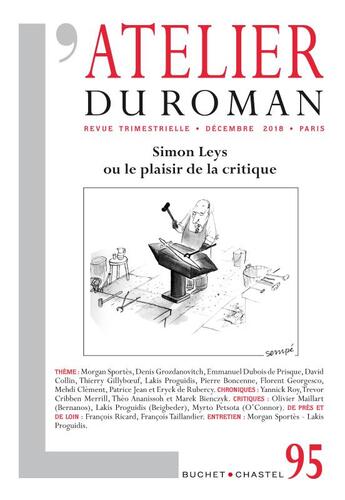 Couverture du livre « Revue atelier du roman n95 » de  aux éditions Buchet Chastel