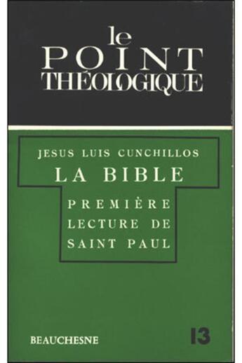 Couverture du livre « Première lecture de saint Paul » de Cunchillos Jesus-Lui aux éditions Beauchesne