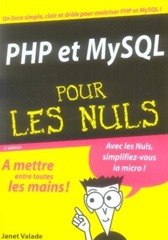 Couverture du livre « Php et mysql » de Janet Valade aux éditions First Interactive