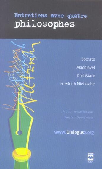 Couverture du livre « Entretiens avec quatre philosophes » de Sinclair Dumontais aux éditions Hurtubise