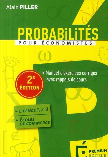 Couverture du livre « Probabilités (2e édition) » de Alain Piller aux éditions Premium