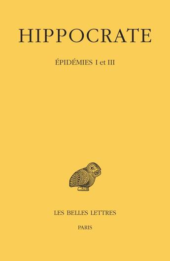 Couverture du livre « Oeuvres complètes ; épidémies V et VII » de Hippocrate aux éditions Belles Lettres