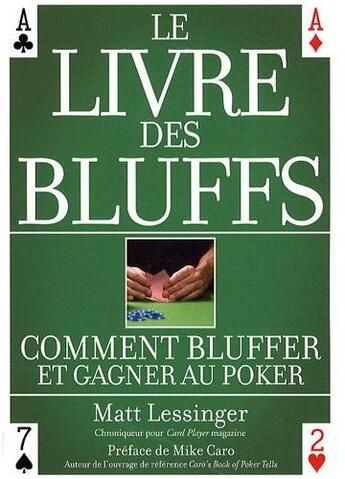 Couverture du livre « Le livre des bluffs ; comment bluffer et gagner au pocker » de Matt Lessinger aux éditions Ma