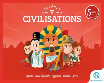 Couverture du livre « Coffret civilisations - gaulois - chine imperiale - egyptiens - romains - grecs » de  aux éditions Quelle Histoire