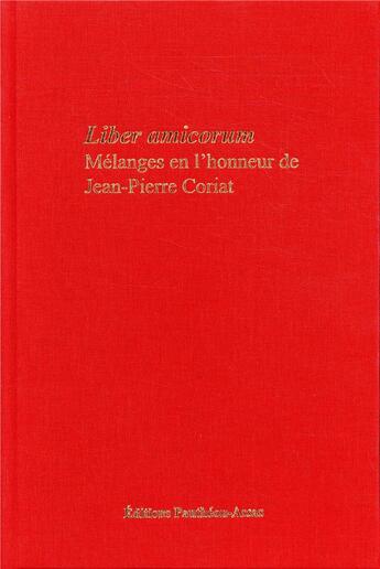 Couverture du livre « Mélanges en l'honneur de Jean-Pierre Coriat » de  aux éditions Pantheon-assas