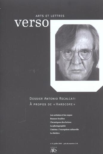 Couverture du livre « Verso n 31 » de  aux éditions Cercle D'art