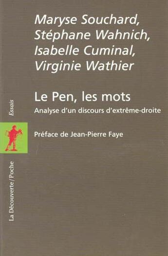 Couverture du livre « Le pen, les mots » de Wathier/Cuminal/Faye aux éditions La Decouverte