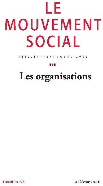 Couverture du livre « Les organisations » de  aux éditions La Decouverte